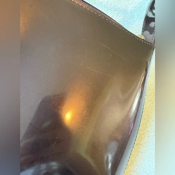 Beijo Brown Patent Leather Crossbody Bag Purse - Picture 7 of 12